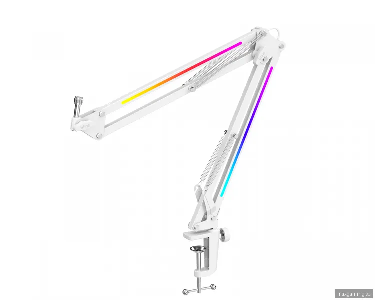 Fifine RGB Metall Mikrofonarm - Vit