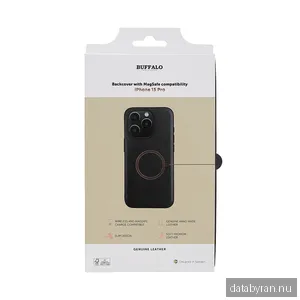 BUFFALO Backcover Leather MagSeries iPhone 15 Pro Black