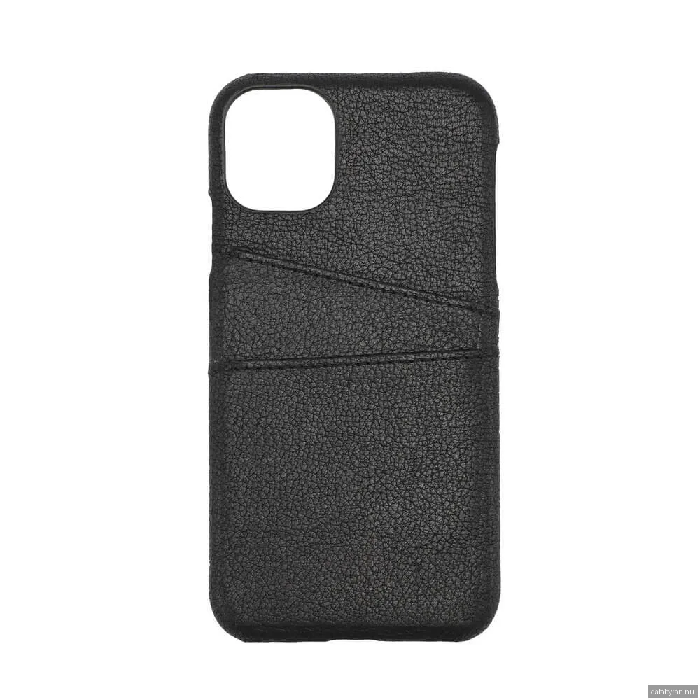 ONSALA COLLECTION Mobilskal Skinn Svart iPhone 11 med Kortfack