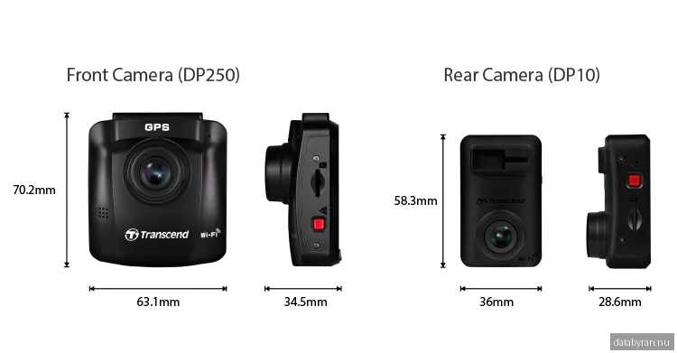 Transcend DrivePro 620 Dual Camera, DrivePro 250 + DrivePro 10, 1080p@60fps, inkl. 2x32 GB minneskort