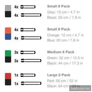 Bluelounge Pixi - Starka gummiband med lås, kanske det smartaste sedan färdigskivat bröd!, Large, 2-pack - Röd/Svart
