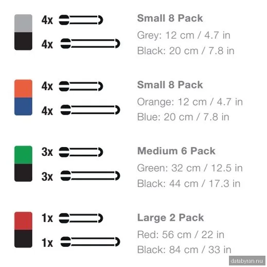 Bluelounge Pixi - Starka gummiband med lås, kanske det smartaste sedan färdigskivat bröd!, Large, 2-pack - Röd/Svart