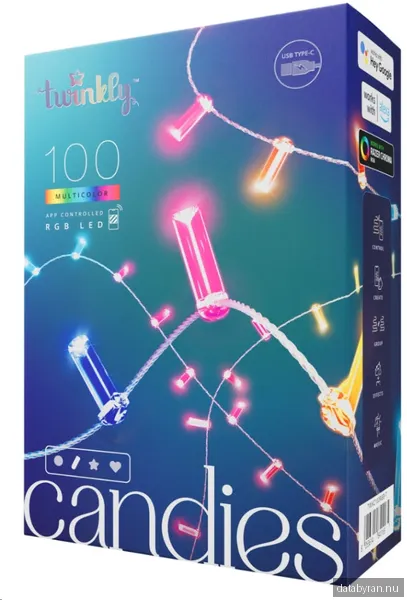 Twinkly Candies Candle 100 LED RGB 6m, inomhusbruk, BT/Wifi