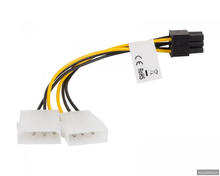 Lanberg HDD Molex (Hane/Hona) 3 Pin till BTX 6 Pin PSU Kabel 15cm