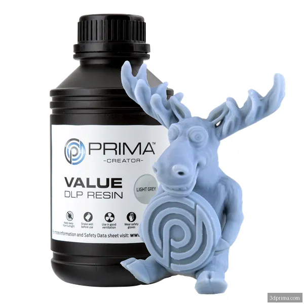 PrimaCreator Value UV / DLP Resin - 500 g - Light Grey
