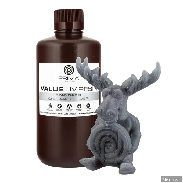 PrimaCreator Value UV / DLP Resin - 1 kg - Chromatic Silver