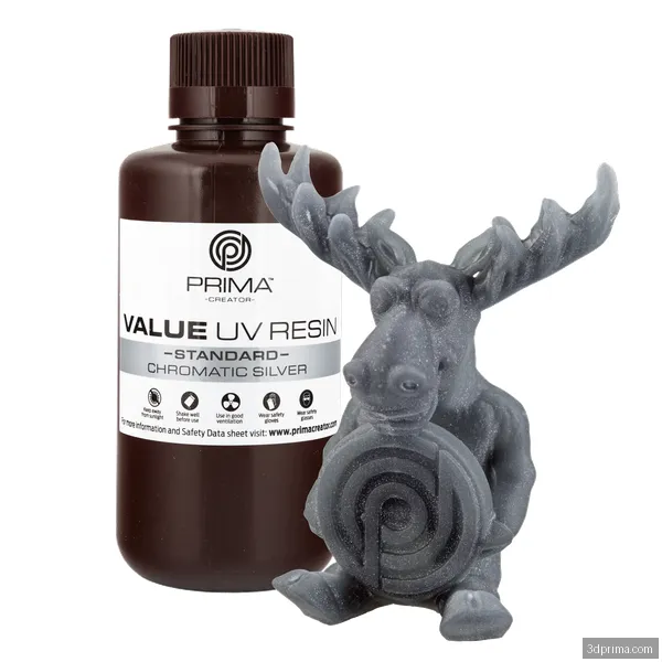 PrimaCreator Value UV / DLP Resin - 500 g - Chromatic Silver