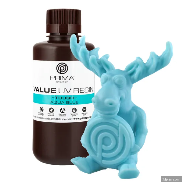 PrimaCreator Value Tough UV Resin (ABS Like) - 500 g - Aqua Blue