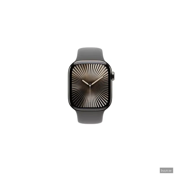 Apple Watch Series 10 - GPS + Cellular - 46mm - Naturlig Titanboett - Granitgrå Sportband S/M