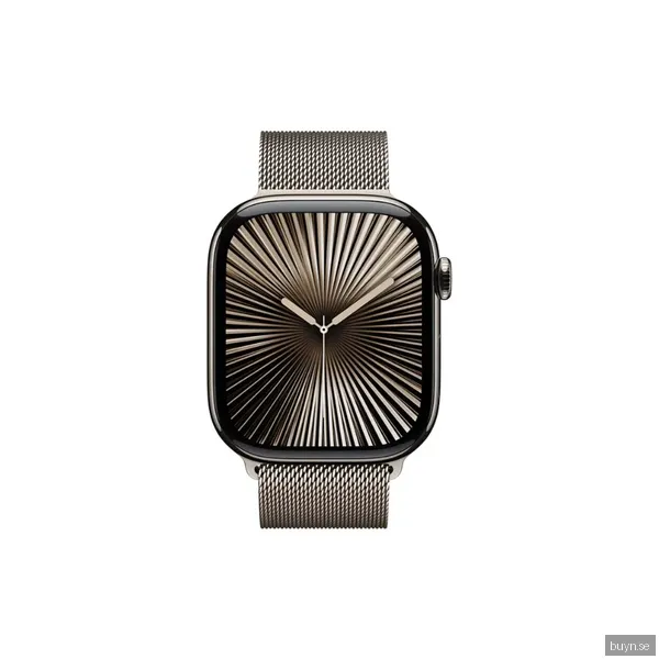 Apple Watch Series 10 - GPS + Cellular - 46mm - Naturlig Titanboett - Naturlig Milanesisk Loop M/L