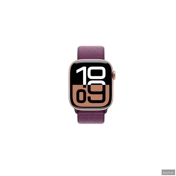 Apple Watch Series 10 - GPS - 42mm - Roséguld Aluminiumboett - Plommon Sportloop