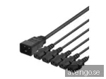 Deltaco - power splitter - IEC 60320 C20 to power IEC 60320 C13 - 2 m