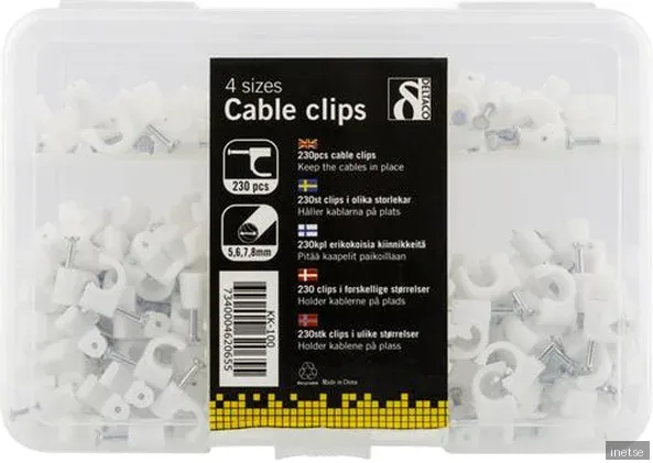 Deltaco KK-100 - Kabelklämmor (paket om 230)