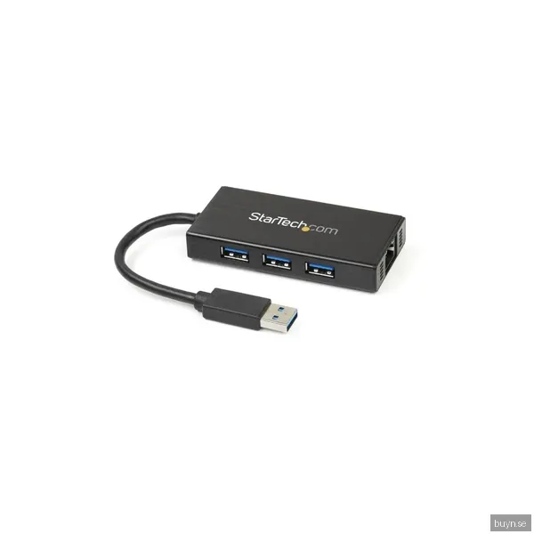 StarTech 3‑Port SuperSpeed USB 3.0 Mini Hub med strömknapp