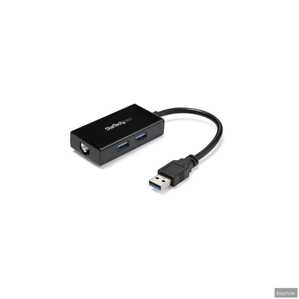 StarTech USB 3.0 till Gigabit-nätverksadapter med inbyggd USB-hubb med 2 portar
