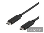 Deltaco USBC-1052 - USB-C cable - 24 pin USB-C to 24 pin USB-C - 25 cm
