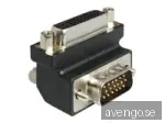 DeLOCK Adapter DVI 24+5 female / VGA 15 pin male 90°angled