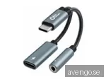 MicroConnect - USB-C till hörlursuttag/laddningsadapter
