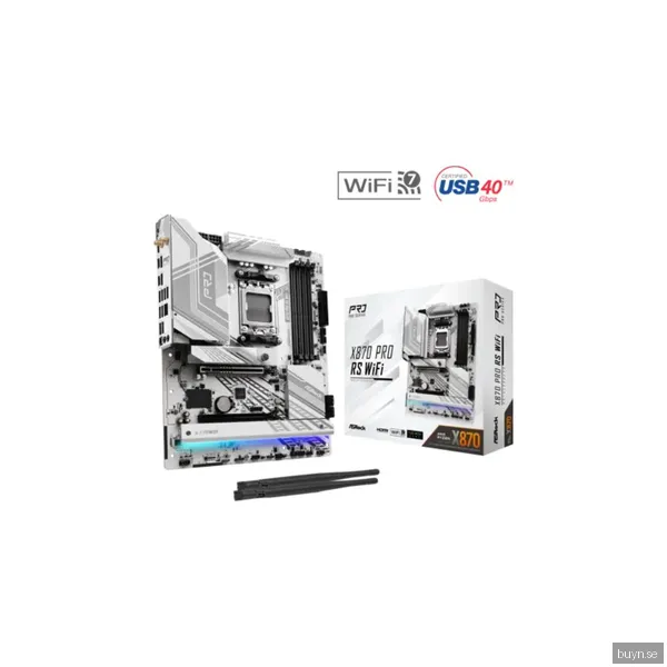 ASRock X870 PRO RS WIFI Moderkort - AMD X870 - AMD AM5 socket - DDR5 RAM - ATX