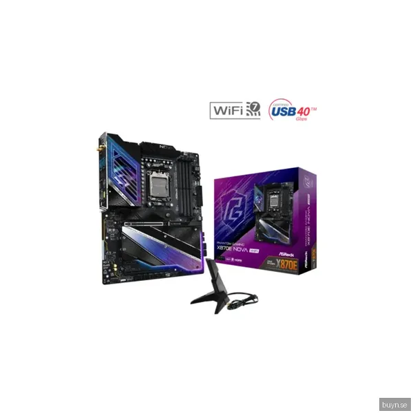 ASRock X870E NOVA WIFI Moderkort - AMD X870E - AMD AM5 socket - DDR5 RAM - ATX