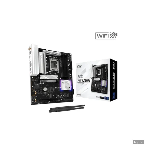 ASRock B860 Pro RS WiFi Moderkort - Intel B860 - Intel LGA1851 socket - DDR5 RAM - ATX