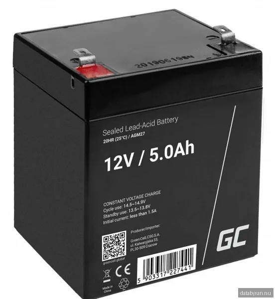 Green Cell AGM 12V 5Ah VRLA Battery Gel deep cycle