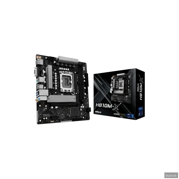 ASRock H810M-X Moderkort - Intel H810 - Intel LGA1851 socket - DDR5 RAM - Micro-ATX