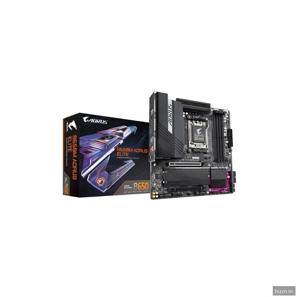 GIGABYTE B650M AORUS ELITE Moderkort - AMD B650 - AMD AM5 socket - DDR5 RAM - ATX