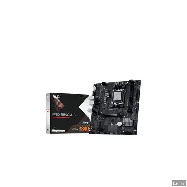MSI PRO B840M-B Moderkort - AMD B840 - AMD AM5 socket - DDR5 RAM - Micro-ATX