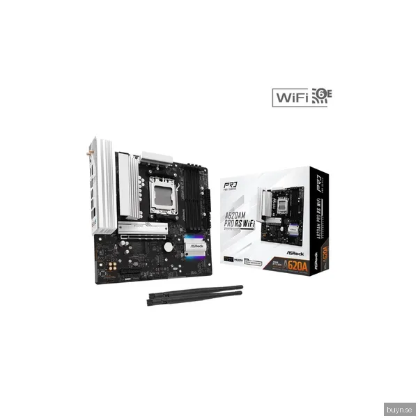 ASRock A620AM PRO RS WIFI Moderkort - AMD A620A - AMD AM5 socket - DDR5 RAM - Micro-ATX