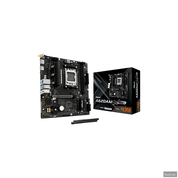 ASRock A620AM-X WIFI Moderkort - AMD A620A - AMD AM5 socket - DDR5 RAM - Micro-ATX