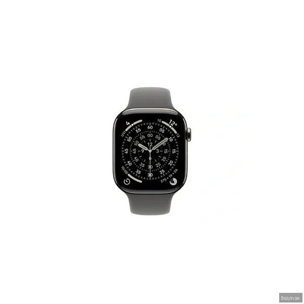 Apple Watch Series 11 GPS + Cellular 46mm Naturlig Titan Stengrå Sportband M/L