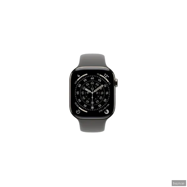 Apple Watch Series 11 GPS + Cellular 42mm Naturlig Titan Stengrå Sportband S/M