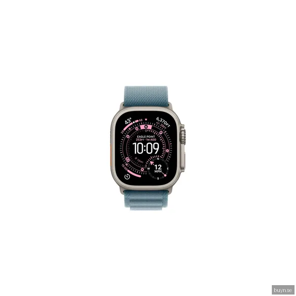 Apple Watch Ultra 3 49mm Naturlig Titan - Ljusblå Bergsloop M