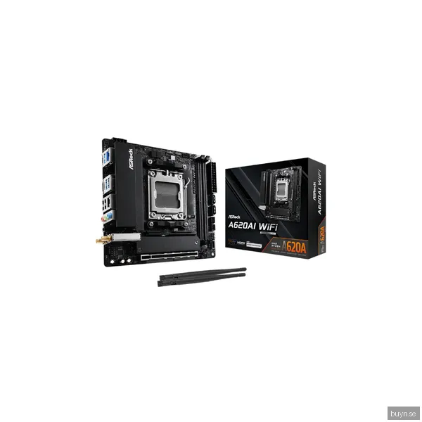 ASRock A620AI WiFi Moderkort - AMD A620A - AMD AM5 socket - DDR5 RAM - Mini-ITX