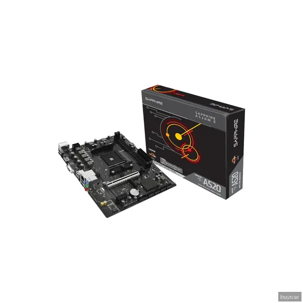 Sapphire A520M-E Moderkort - AMD A520 - AMD AM4 socket - DDR4 RAM - Micro-ATX