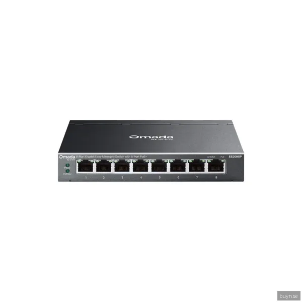 TP-Link ES208GP Omada 8-Port Gigabit Managed Switch med 8-Port PoE+