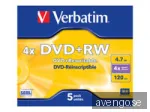 DVD+RW media Verbatim 4.7 GB 4X, 5-pack, jewel case