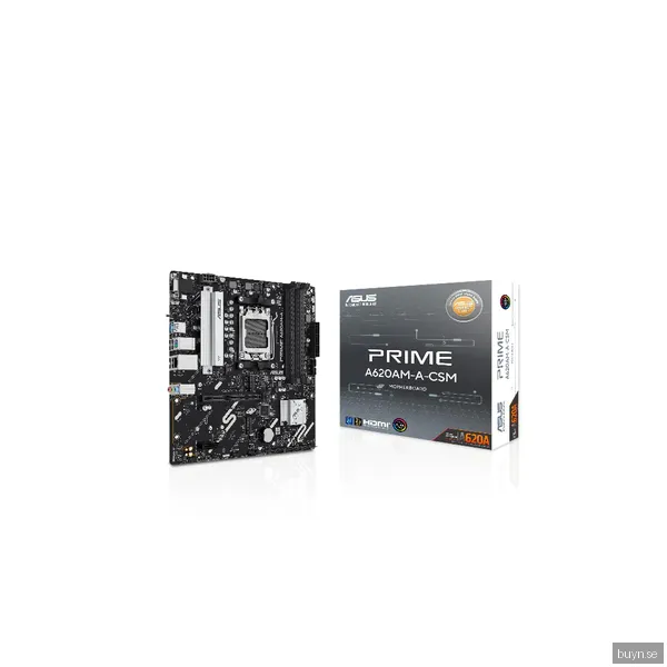 ASUS PRIME A620AM-A-CSM Moderkort - AMD A620A - AMD AM5 socket - DDR5 RAM - Micro-ATX