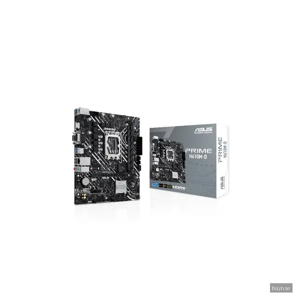 ASUS PRIME H610M-D Moderkort - Intel H610 - Intel LGA1700 socket - DDR5 RAM - Micro-ATX