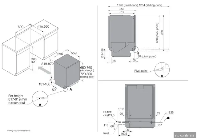 Asko diskmaskin DSD8237 helt integrerad