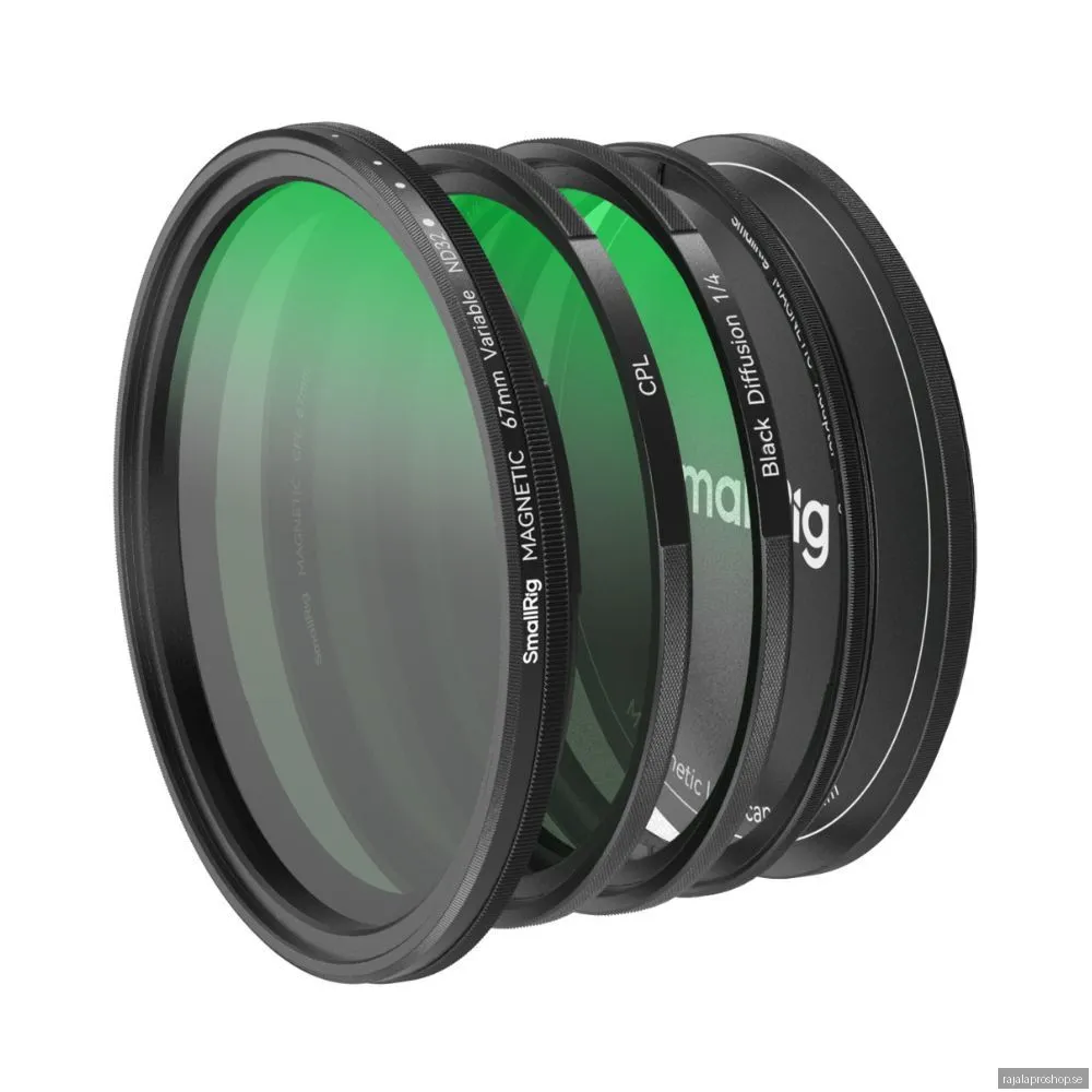 SmallRig 5-in-1 Attachable Filter Kit VND 2-32 & CPL & 1/4 Effect Black Mist (67mm)