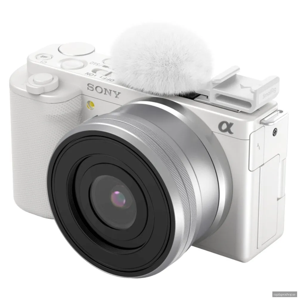 SmallRig Cold Shoe Adapter with Furry Windscreen (white) for Sony ZV series cameras