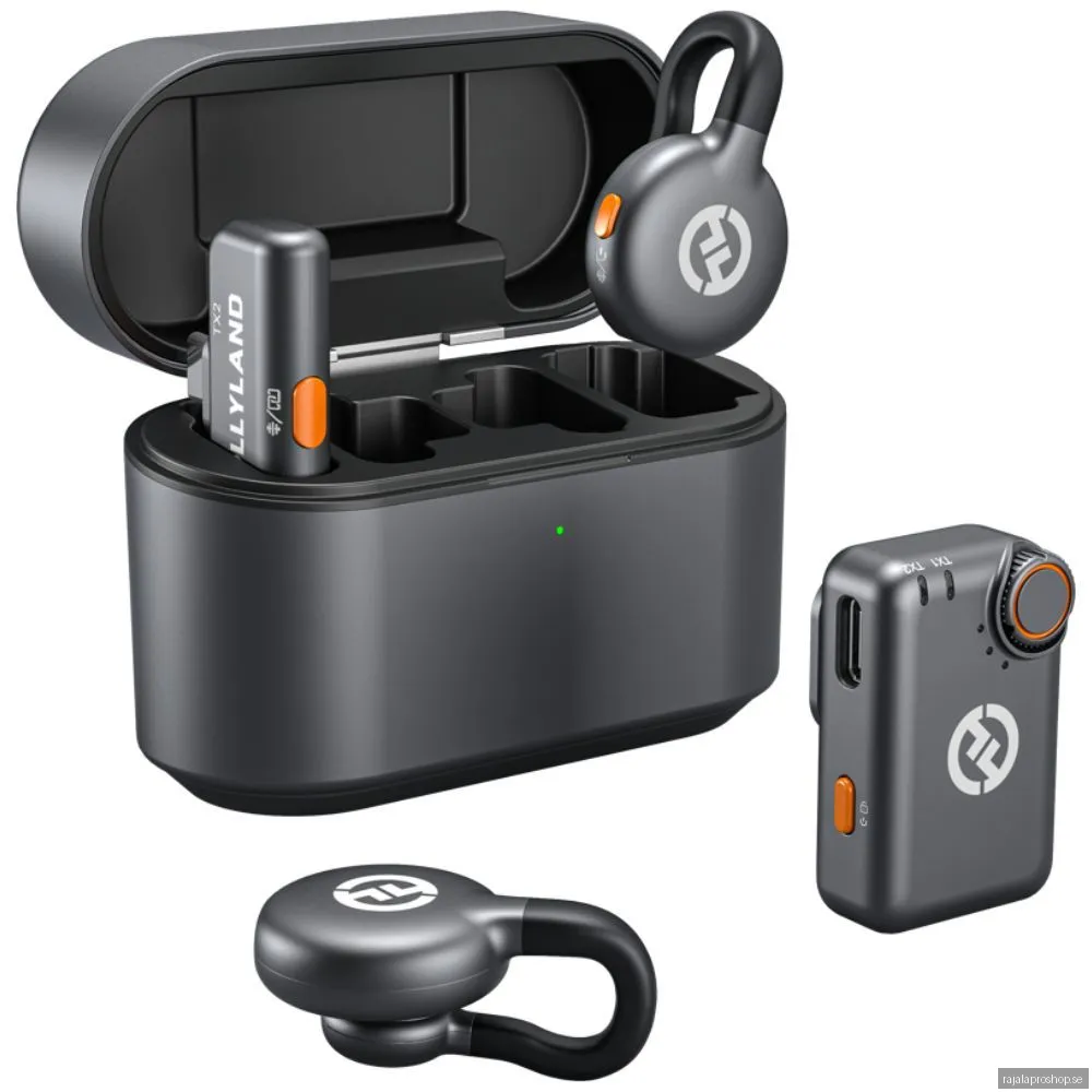 Hollyland Lark M2S Mini Combo Wireless Lavalier Microphone, Space Gray
