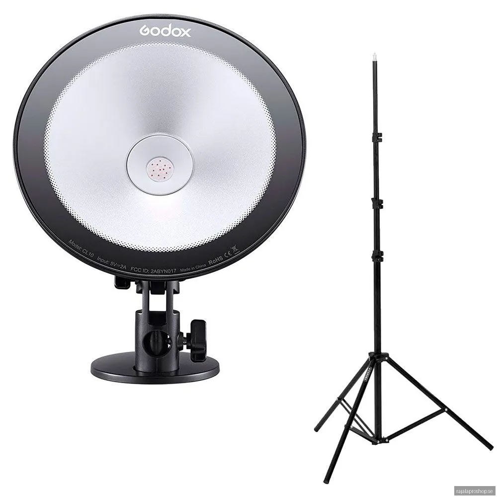 Godox CL10 Webcasting Ambient LED Light + Caruba LS-1 Belysningstativ