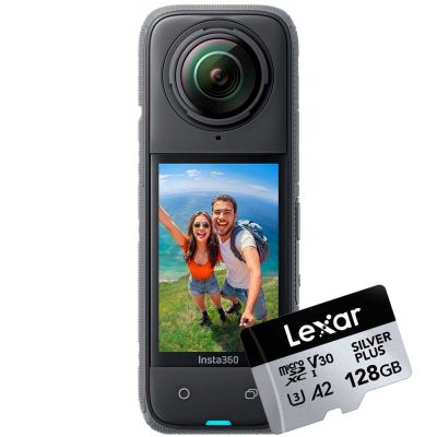 Insta360 X4 360 -actionkamera + Lexar Silver Plus microSDXC 128GB