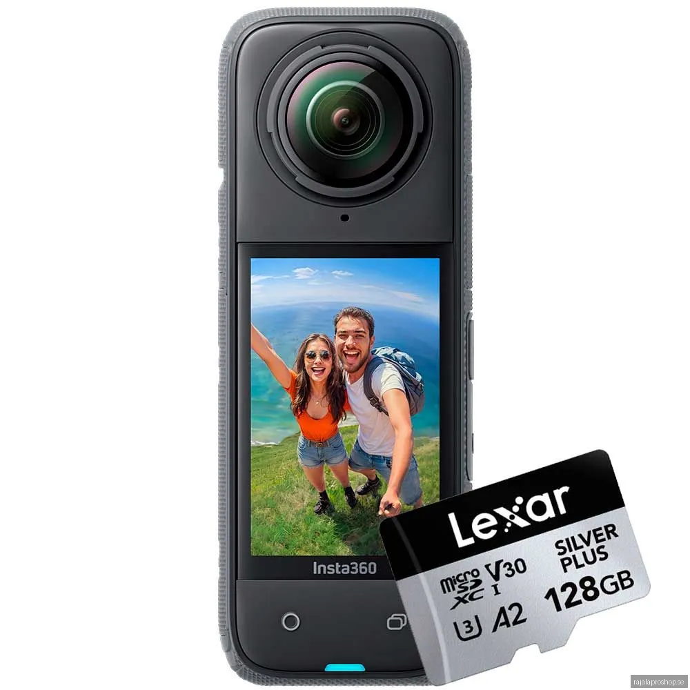Insta360 X4 360 -actionkamera + Lexar Silver Plus microSDXC 128GB