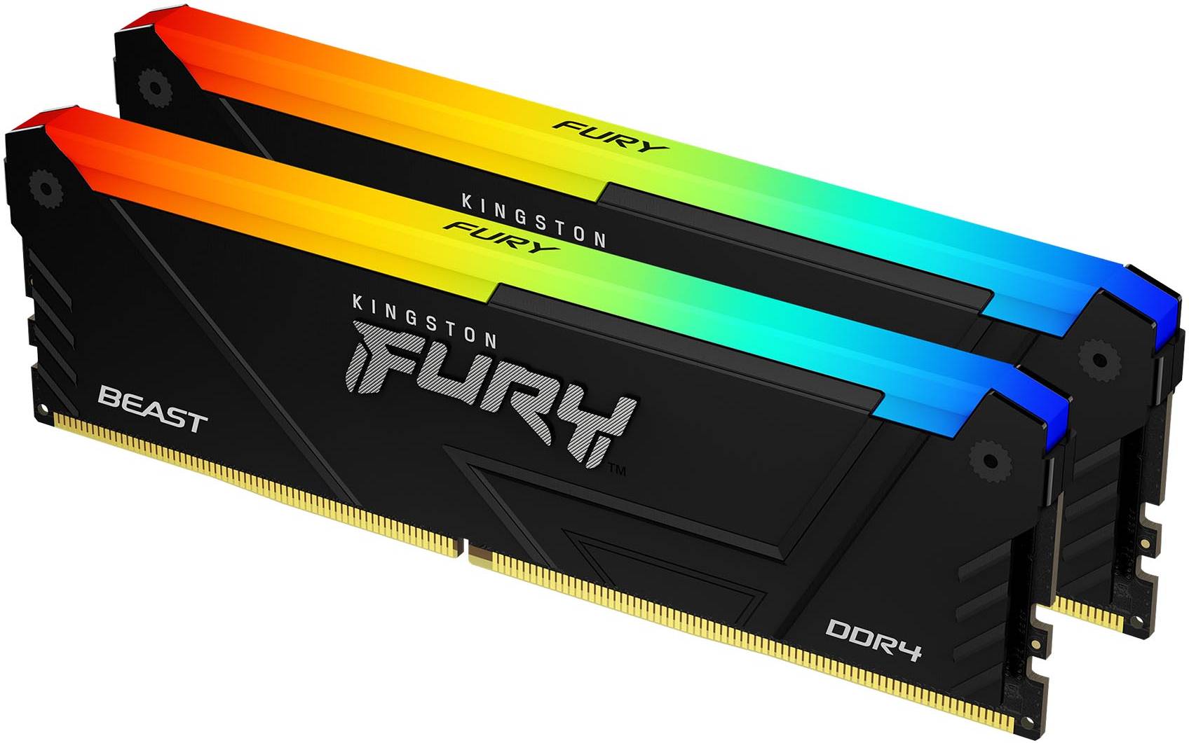 32 GB (2x16GB) DDR4-3200 Kingston FURY Beast RGB CL16 - Svart