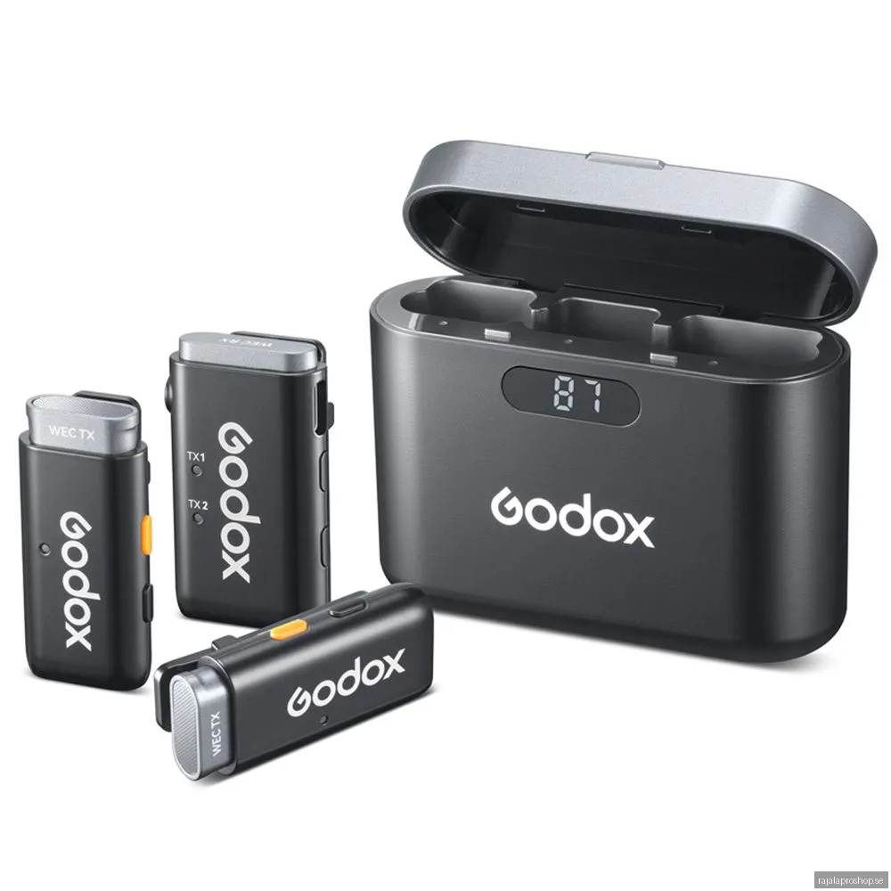 Godox WEC Wireless Mic -trådlös mikrofonsystem (2 TX + 1 RX)