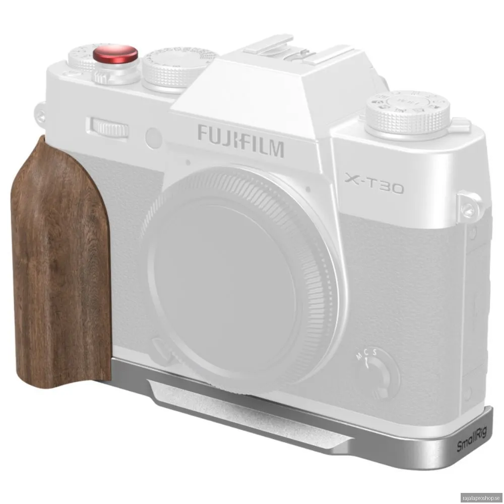 SmallRig 5667 L-Shaped Plate with Wooden Handle, silver (Fuji X-T30/II/III)